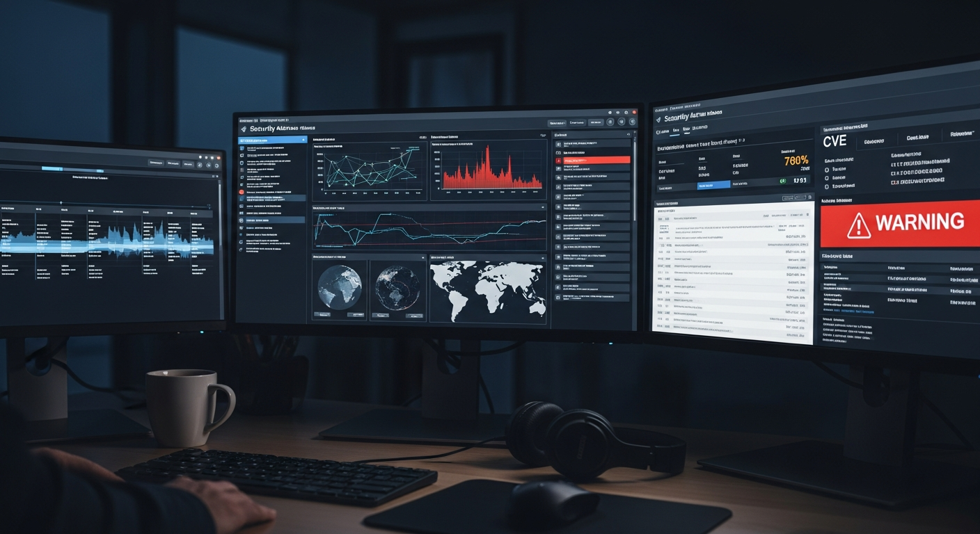 Security analyst reviewing CVE vulnerability reports